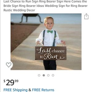 Last Chance to Run Ring Bearer Sign for wedding!!!